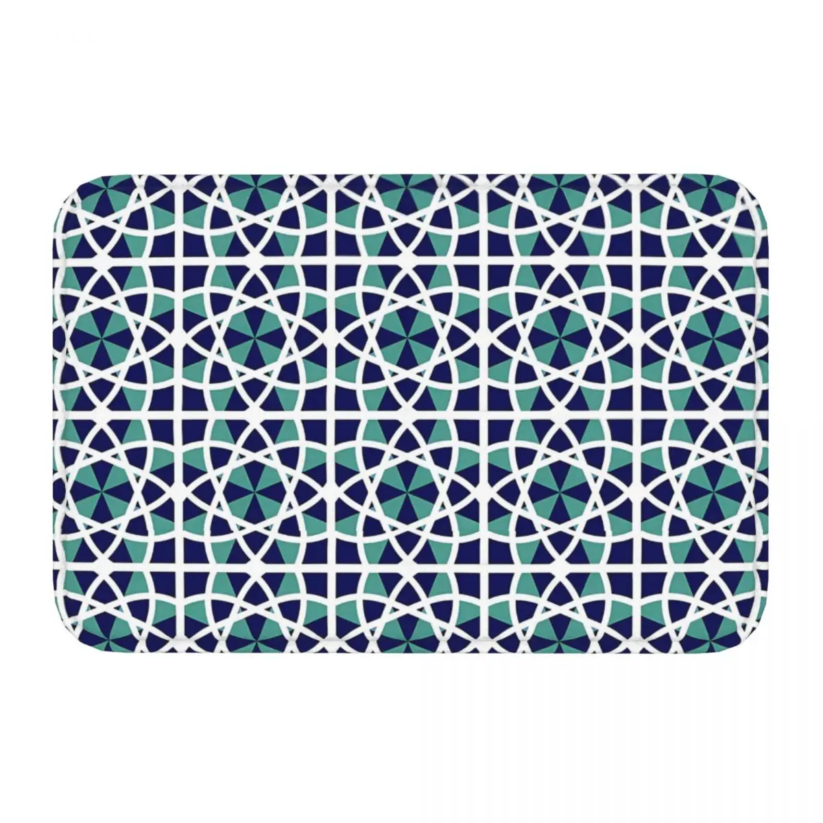 Blue Tile Bath Non-Slip Carpet MORROCAN ART Living Room Mat Entrance Door Doormat Floor Decoration Rug