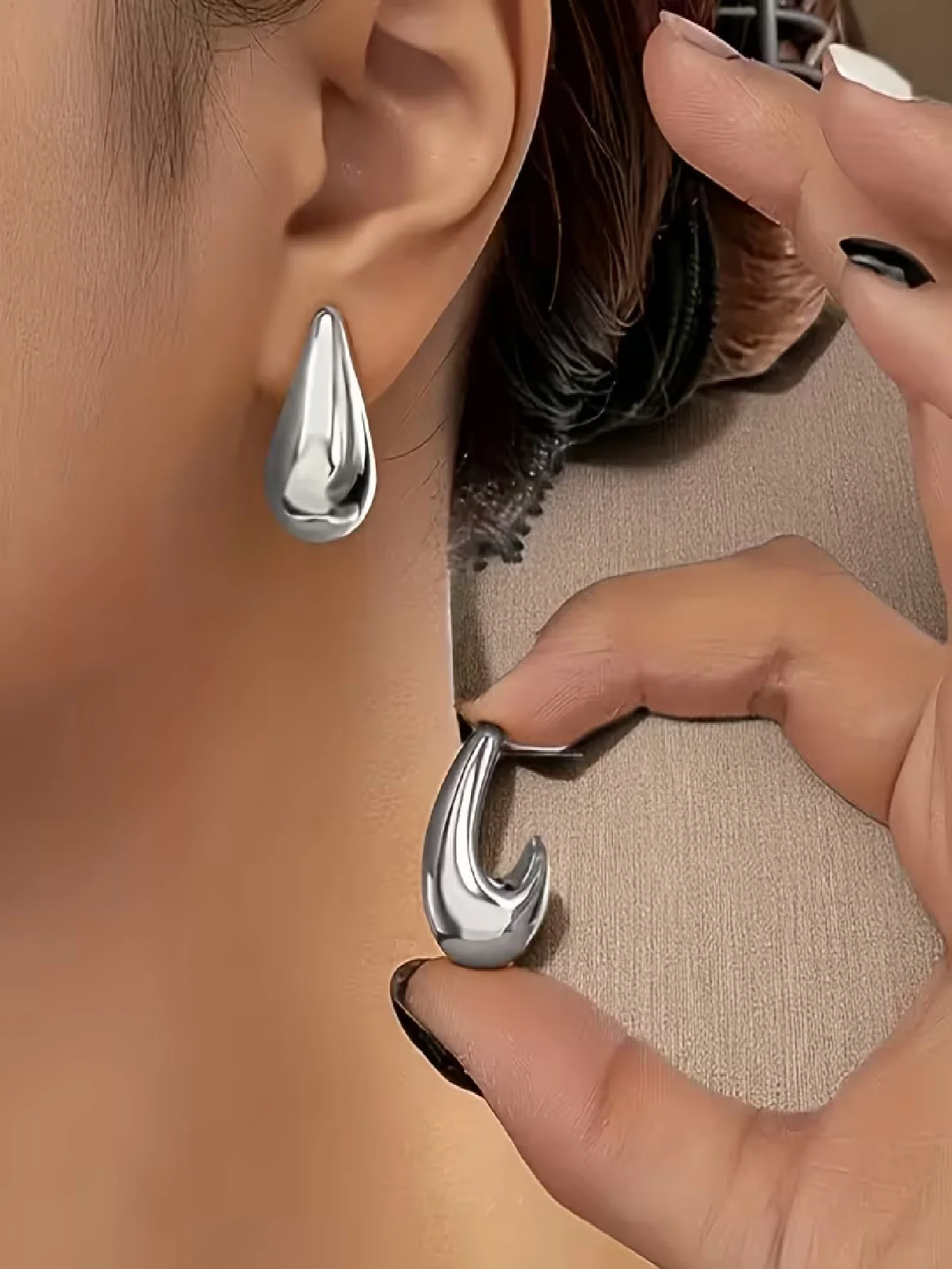 2Pcs/4Pcs Water Drop Shaped Women's Fashionable Spherical Earring Set, Elegant and Simple Style, Suitable for Casual Wear as a Gift