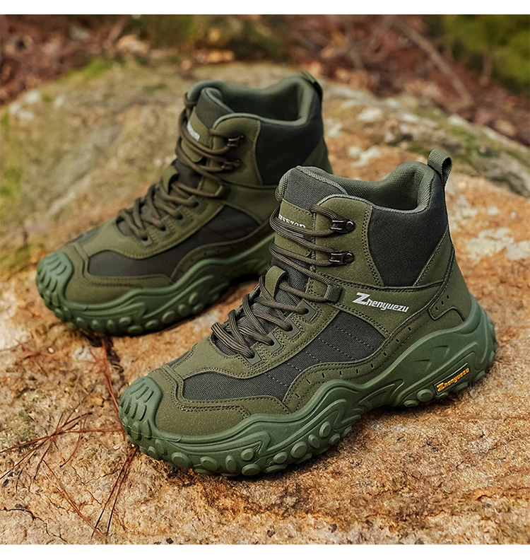 Modische Herren-High-Top-Stiefel mit dicker Sohle, abriebfest, bequem und atmungsaktiv, ideal für Outdoor-Abenteuer, Camping und Wandern. – Detail 22