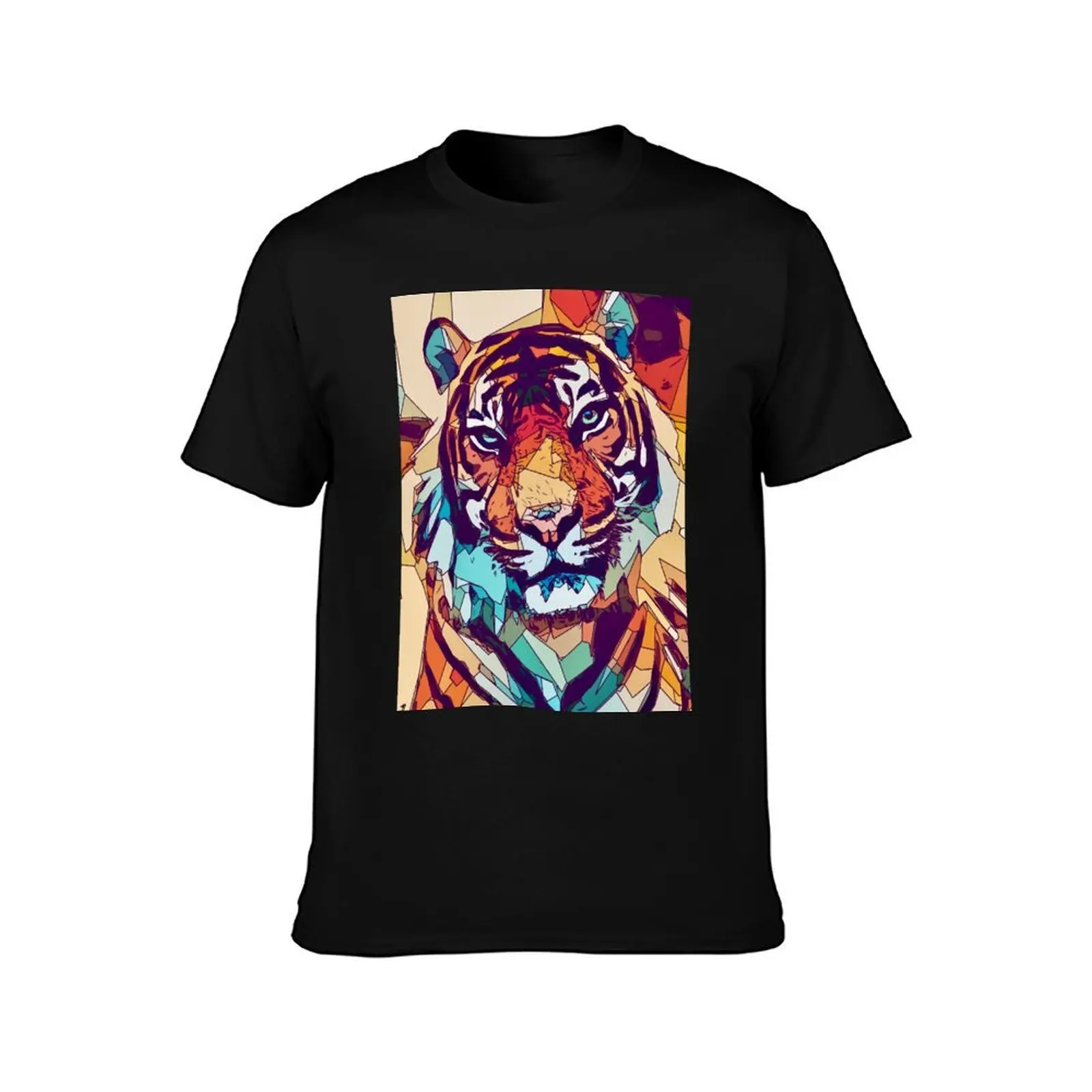 abstract tiger T-Shirt High Elasticity Sports Tee Shirt