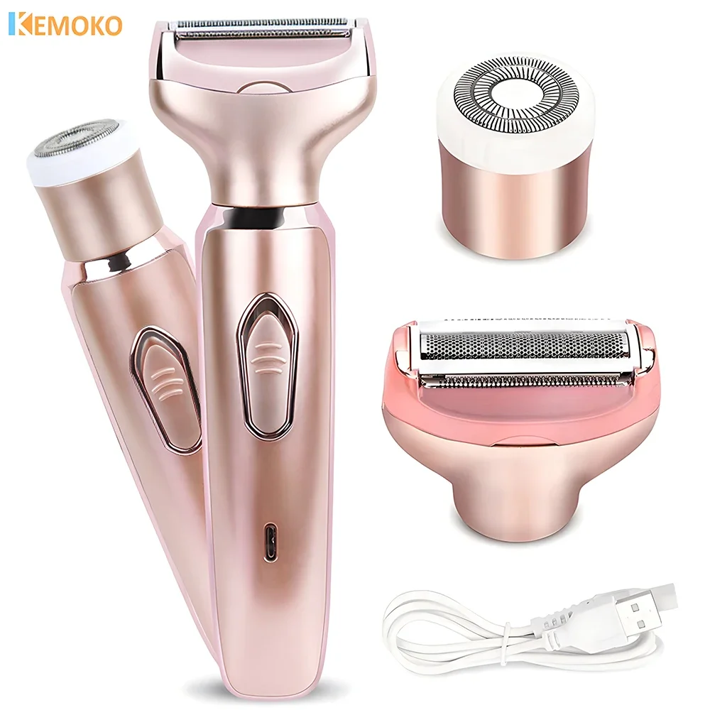 4 In 1 Electric Razor Shaver Lady Shaver Body Hair Removal Epilator Painless Cordless Trimmer Razor Skin Care Gifts For Women