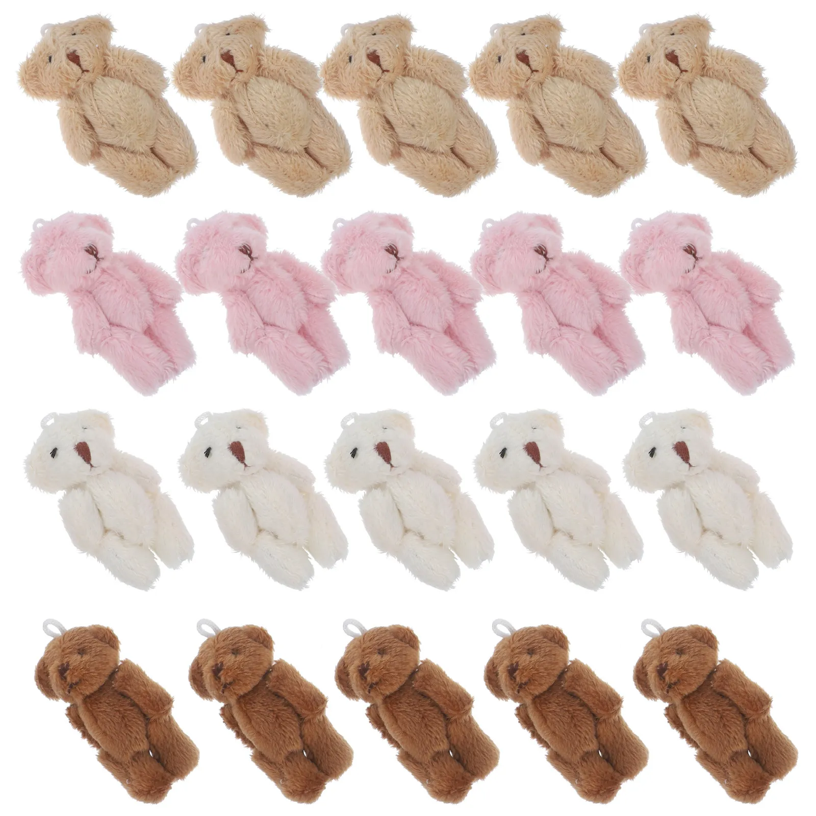 

20Pcs Mini Bears for Crafts Tiny Bear Decorations DIY Keychain Bag Charm Hat Accessory Wedding Birthday Party Favor Bulk