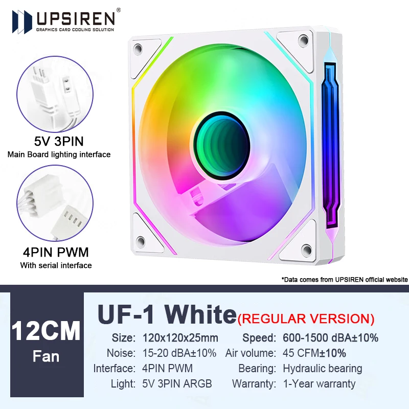 UPSIREN UF-1 PRISM 4 PRO Computer Chassis Fan 12cm ARGB 4 Pin PWM