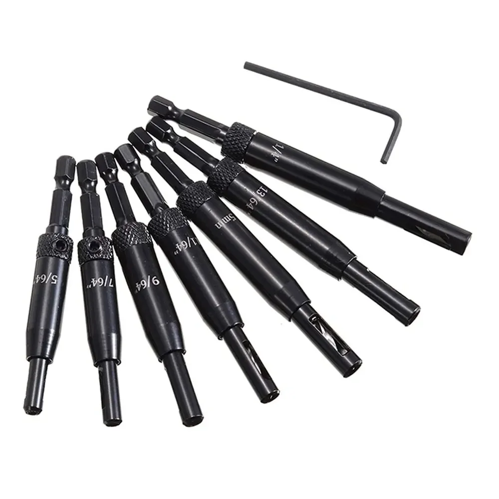 Krachtige 16Pcs Self Centering Hinge Tapper Core Drill Bit Set Adjustable Door Window Hole Puncher Woodworking Tools