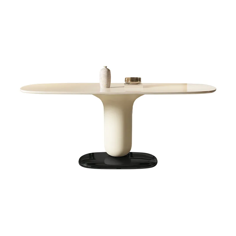 

Modern, simple, retro, light luxury, oval, solid wood, dining table and chairs, combination, home