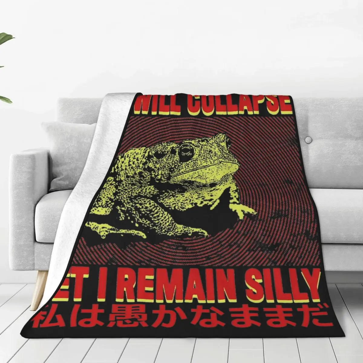 I Remain Silly Frog Japanese Merch Blanket Fleece Sofa Horror Throw Blankets Cozy Ultra-Soft for Car Plush Thin Quilt