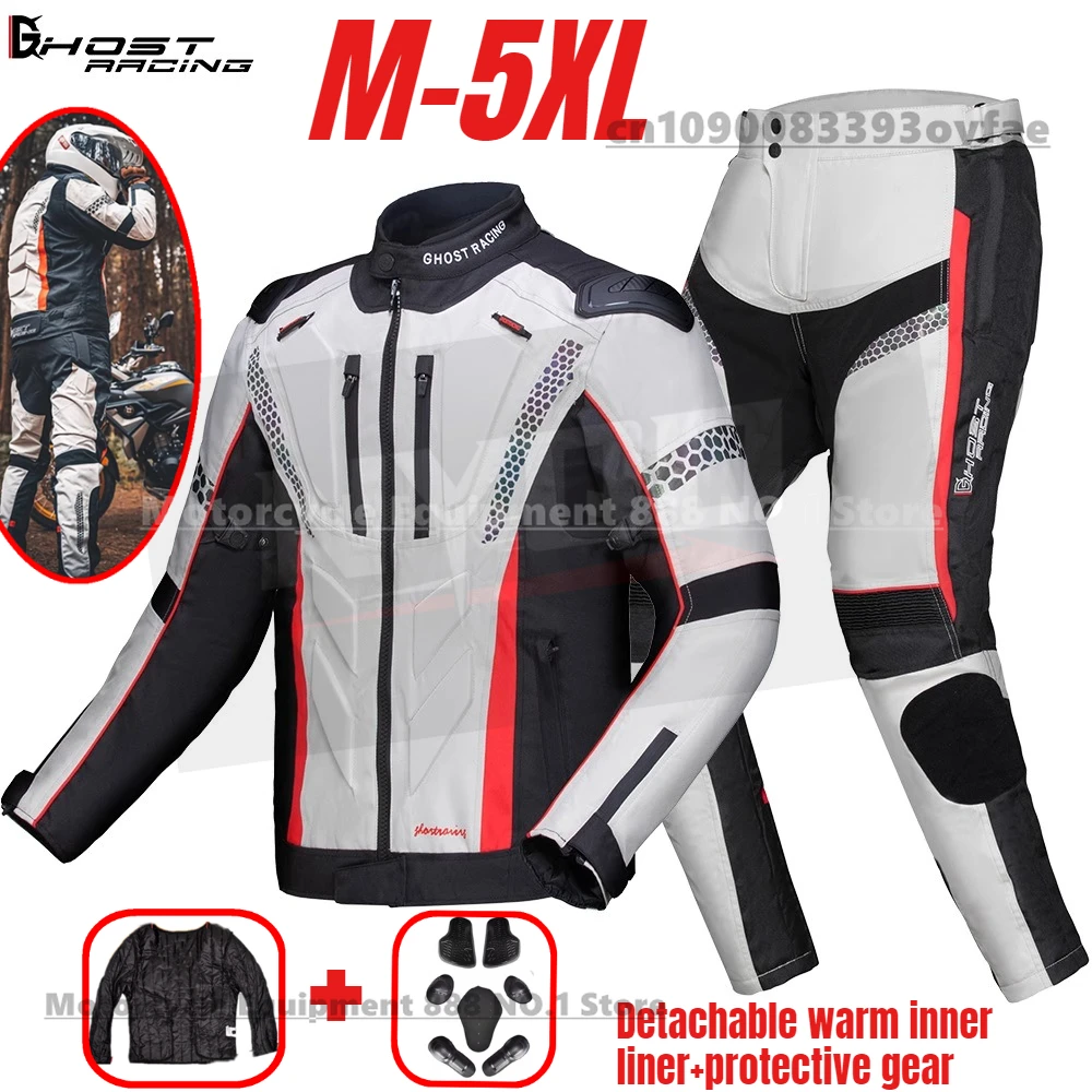 

CE Certification GHOST RACING Motorcycle Riding Suit Warm Breathable Waterproof Windproof Rally Suit Locomotive Four Seasons
