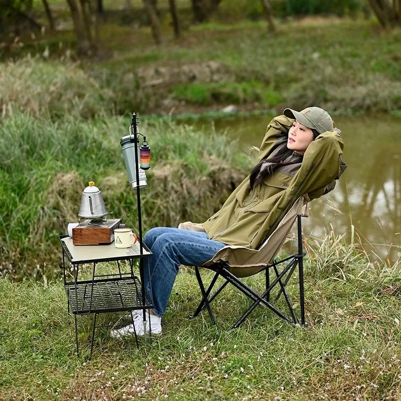 Outdoor Folding Moon Chair Portable Chair Camping Chair Picnic Gear Fishing Small Horse Stool Student Sketching view 4