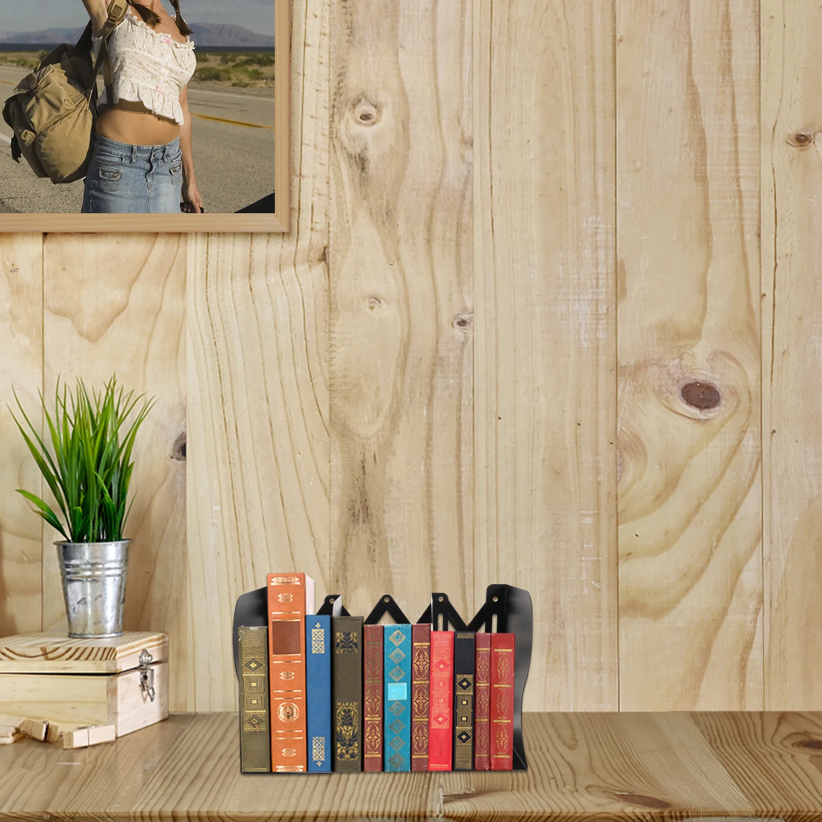 

Retractable Shelf Foldable Desktop Bookstand Space Saving Book Holder For Study Office Library Iron Material Book Storage Clip