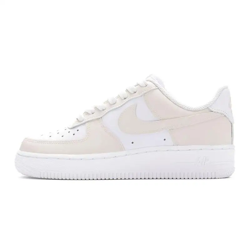 

[Женский кремовый кофейный цвет с низким верхом AF1 на заказ] Nike Air Force 1 Air Force 1, противоскользящий и износостойкий легкий низкий верх