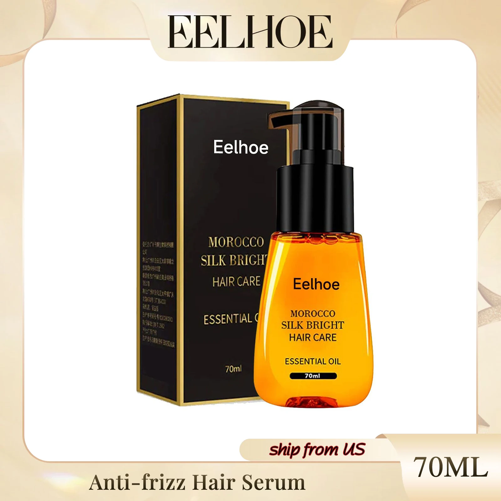 Eelhoe Anti-crespo Hair Serum Essence nutre il cuoio capelluto Balance Water Oil Repair Smooth Repair Dry Split Hair Care olio essenziale