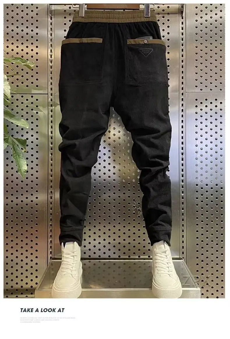 2023 Mens Corduroy Sweatpants Hip Hop Jogging Cargo Pants Loose Casual Pants NeutralRetro Streetwear Fashion Harajuku Trousers