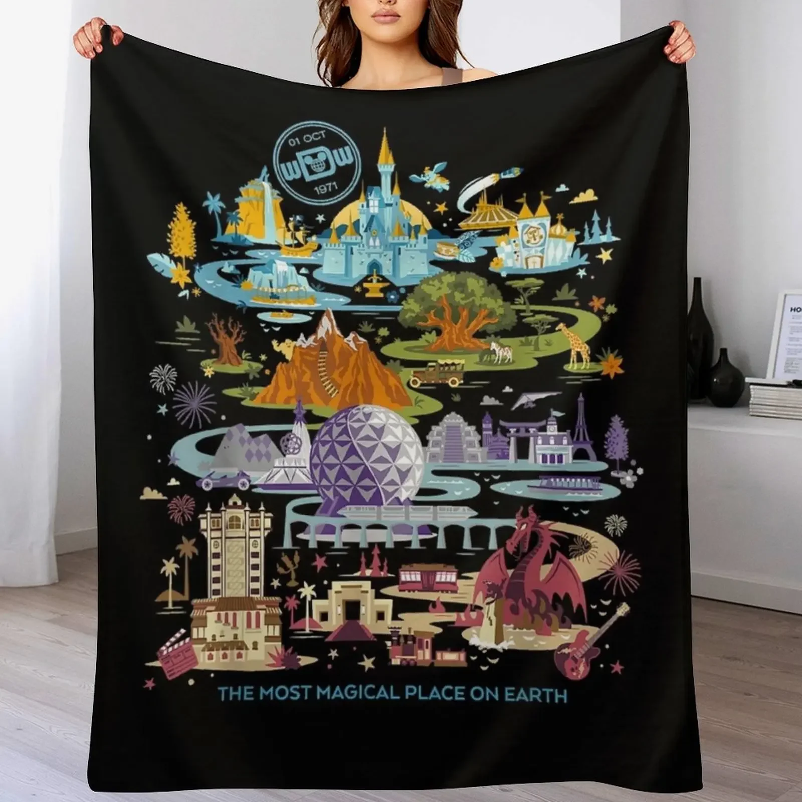 

Walt World 50th Anniversary Throw Blanket Loose Sleeping Bag Blankets