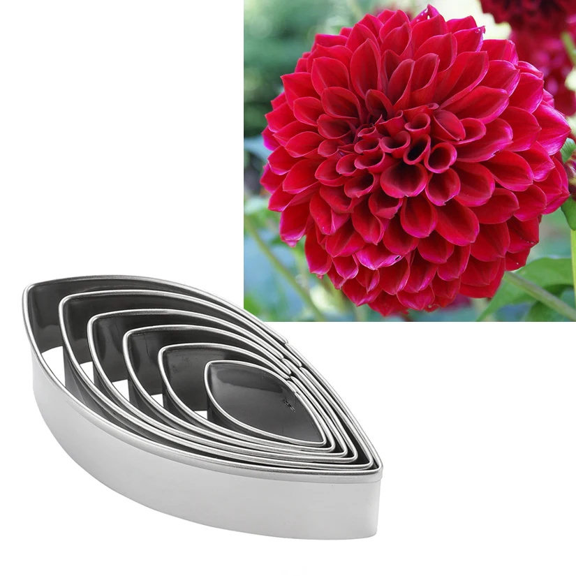 Rose Sakura Peony Carnation Petal Leaf Cutters Set Stainless Steel Fondant Cake Cookie Decorating Tools