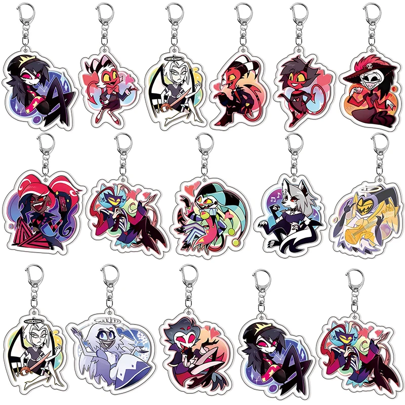 Hazbin Hotel Аниме Фигурка Акриловый Брелок Модель Тарелка Аластор Знак Рюкзак Подвеска Автомобильный Брелок Игры Фанаты Подарочные Украшения