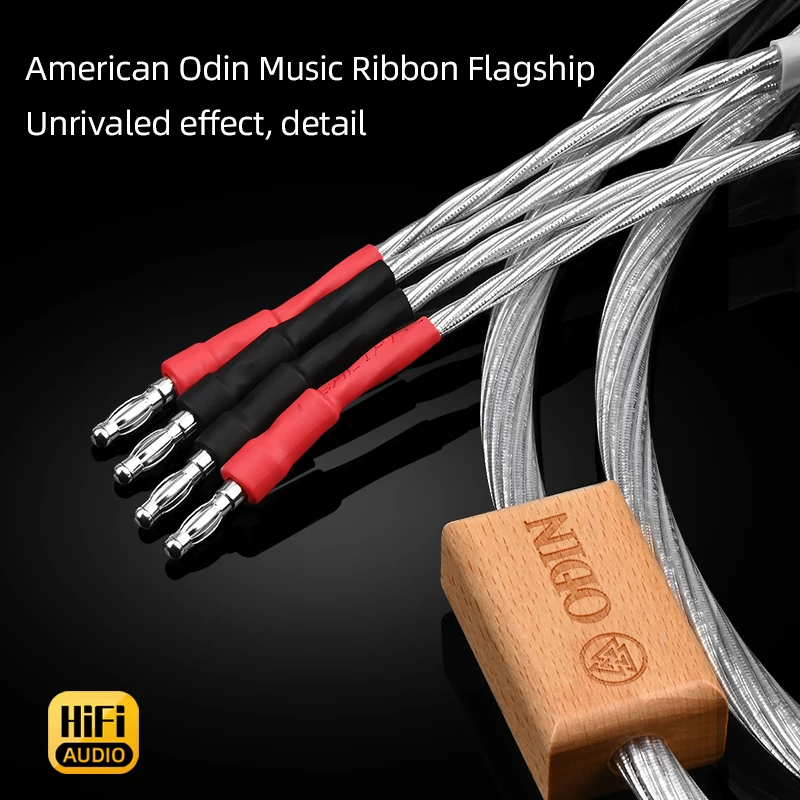 ODIN One Pair Hifi Speaker Cable High-end Pure Silver Amplifier Loudspeaker Cables with Banana / Spade plug Speaker Wire