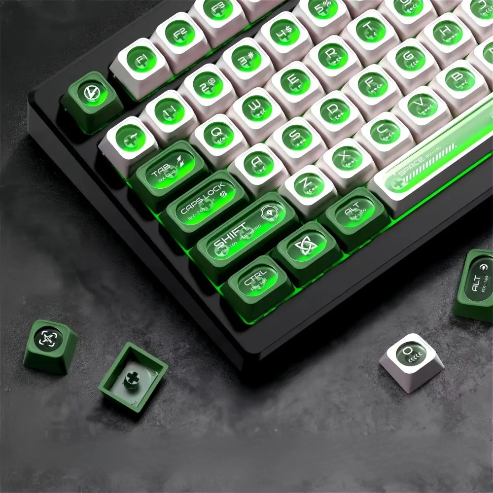 

Cat's Eye Green Keycaps Translucent PC Frosted Cherry Highly Personalized Keycap Set for MX Switch Mechanical Keyboards