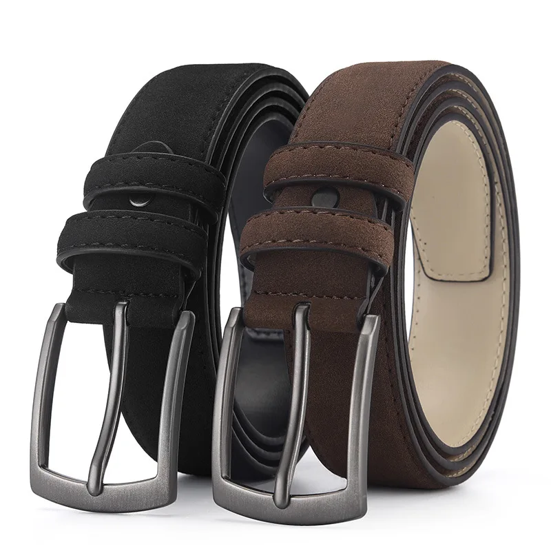 

Fashion Men Belt PU Leather Pin Buckle Belts for Male Jean Pants Waistband Business Work Casual Luxury Brand Black Straps