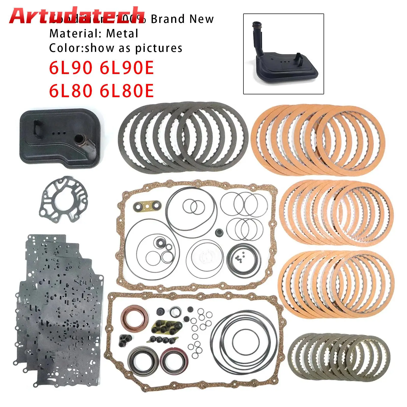 

Artudatech 6L90 6L90E 6L80 6L80E Transmission Master Rebuild KIT W/ Pistons Filter Friction Car Accessories