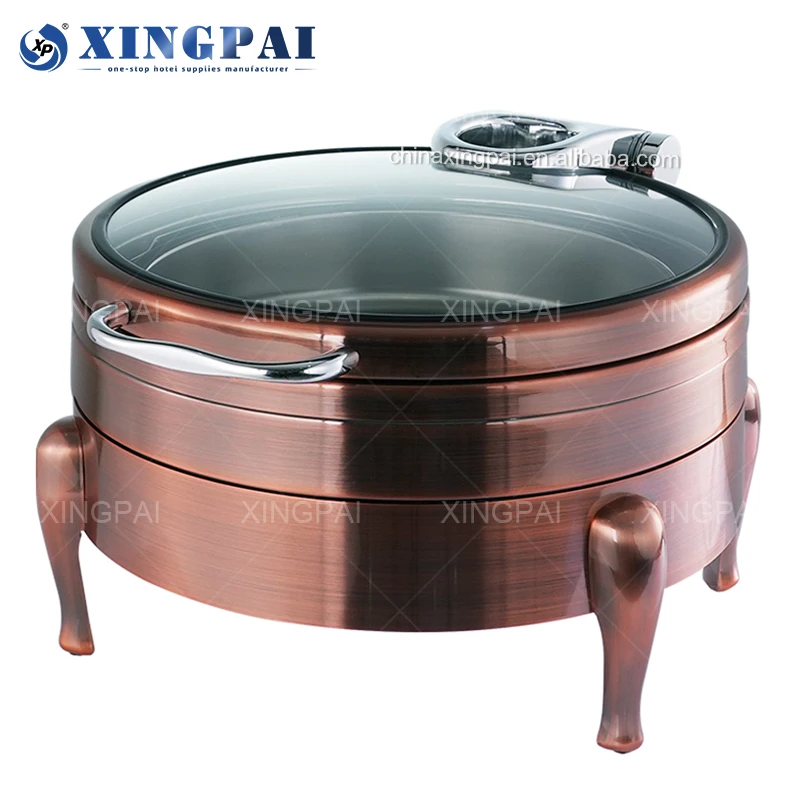 Other Hotel Restaurant Supplies Stainless Steel Chaffing Dishes Catering Copper Color Chafing Dish Buffet Food Warmer