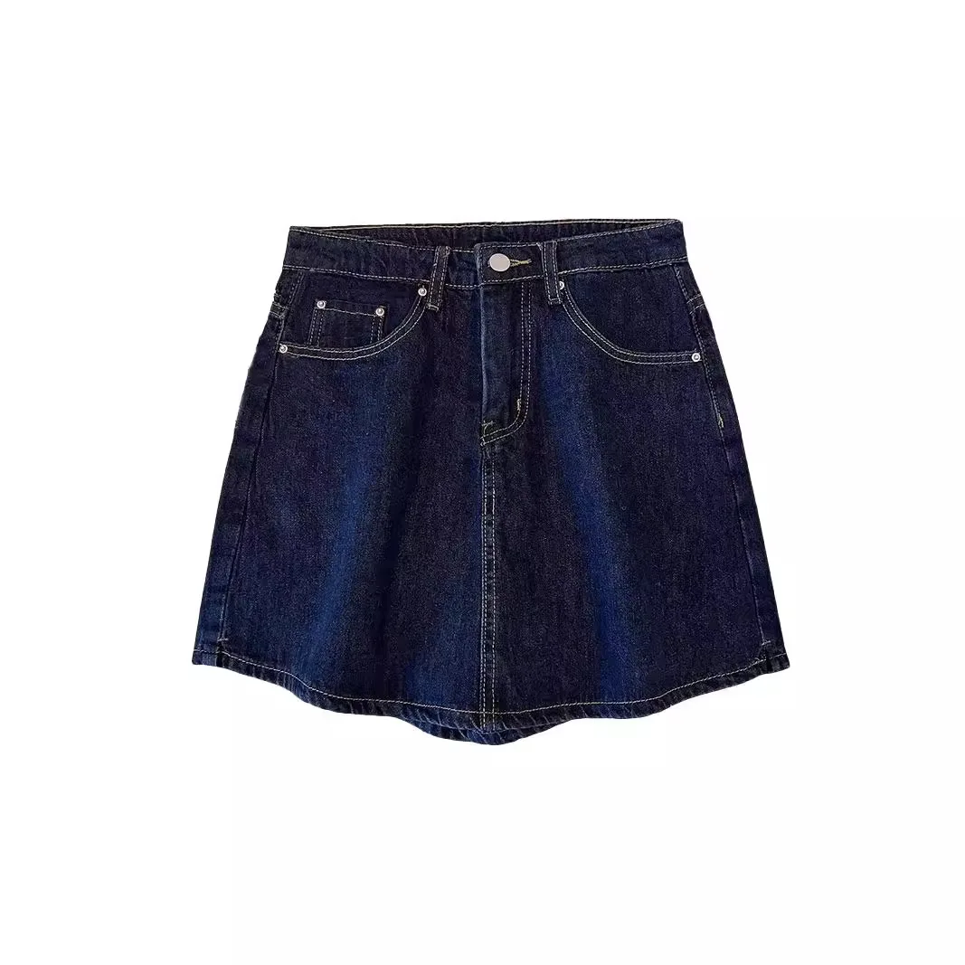 

Джинсовая юбка женская весна-лето новые утягивающие брюки трапециевидной формы с высокой талией InsGirl женские удобные повседневные свободные высокое качество