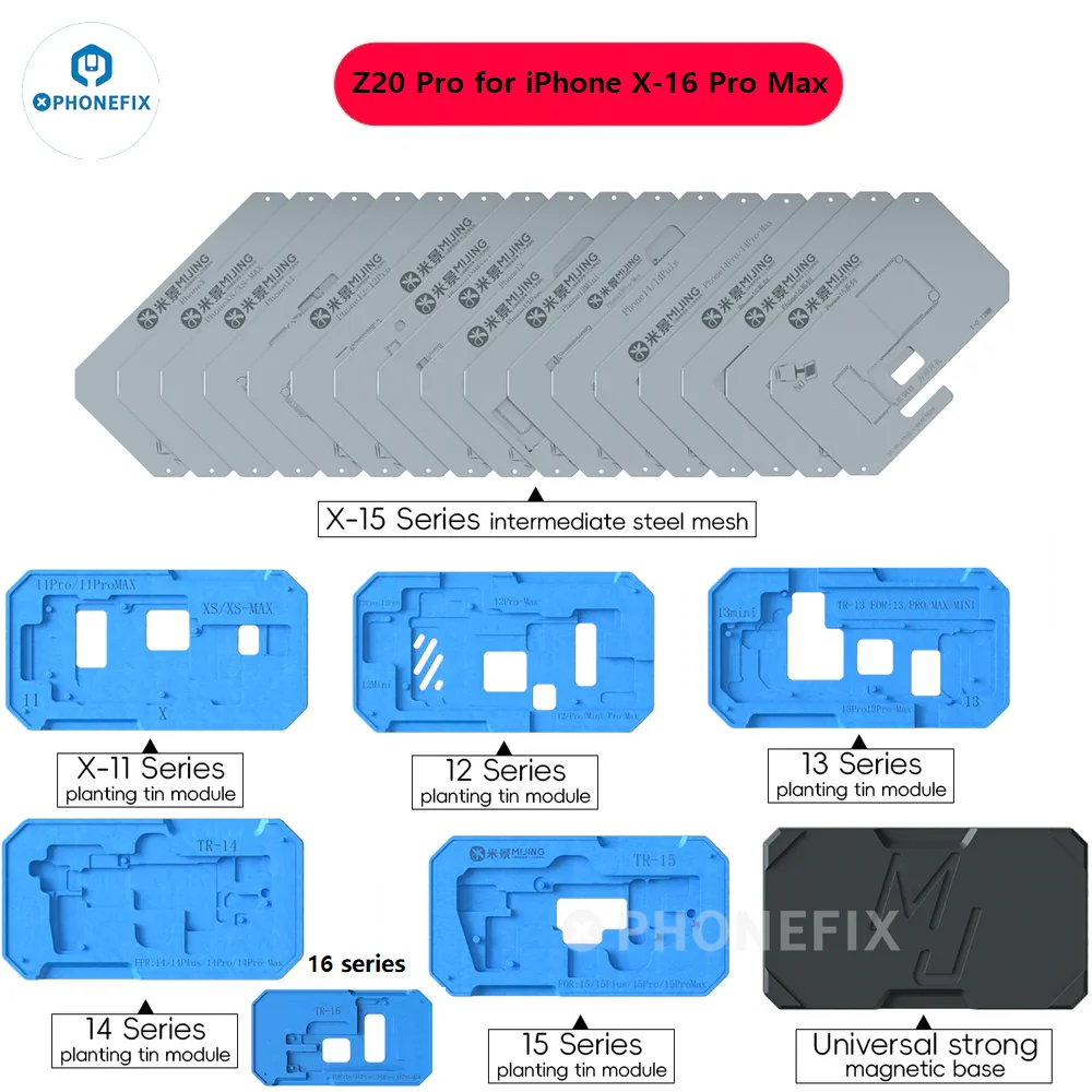 Z20 Pro Motherboard Middle Layer Frame Tin Planting Fixture for iPhone 16 15 14 13 12 11 X Pro Max PCB BGA Parts Reballing