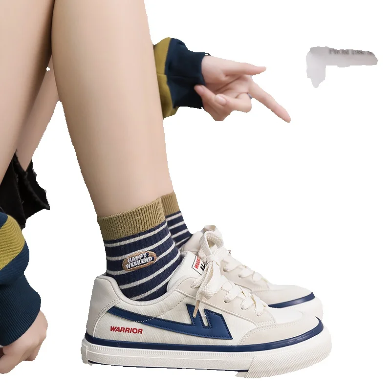 Canvas Skateboarding Shoes For Couples Classic White Sneakers_voghion.com