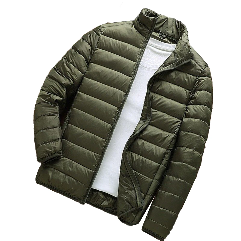 Мужское сверхтонкое пальто из хлопка, Однотонная рубашка с длинным рукавом, модная, яркая и теплая, легко носить с собой.