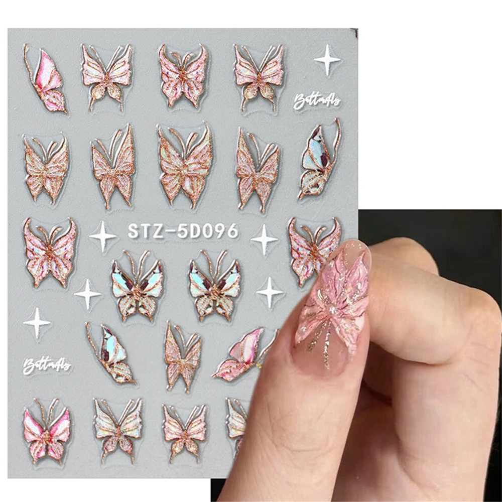 Pegatinas simples y elegantes para decoración de uñas, calcomanía en relieve práctica y práctica, diseño festivo, pegatina cómoda de llevar