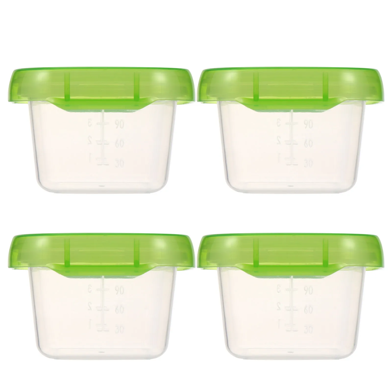 4Pcs Baby Food Storage Boxes Set Premium PP Silicone Leakproof Microwave Safe Infant Food Organizer Keeper for Milk