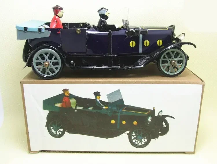 Colección de juguetes de cuerda Retro para adultos, lata de Metal para dos personas, coche de lujo Vintage, juguete mecánico, figuras de juguete de relojería, regalo para niños