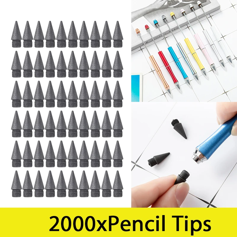 

2000Pcs Kids School Supplies Inkless Pencils Erasable Infinite Graphite Nib Replaceable Heads Interchangeable Replacement Tip