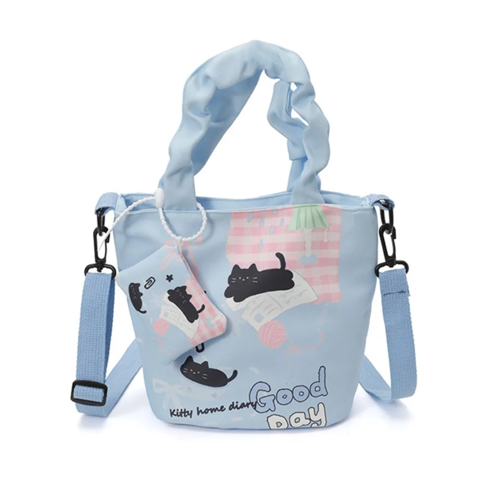 Cartoon Crossbody Bag Canvas Material Large Capacity Handbag Korean Edition Style with Small Bag Shoulder Bag For Female