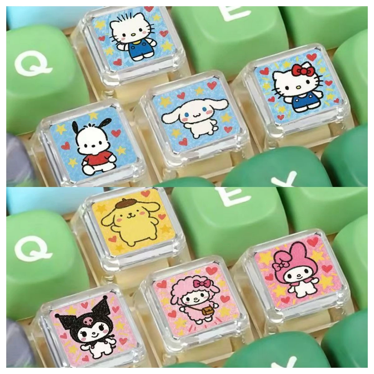 llo Kitty Transparent Keycap for Cross Stem Mechanical Keyboard - Personalized Cartoon Key Cap view 6