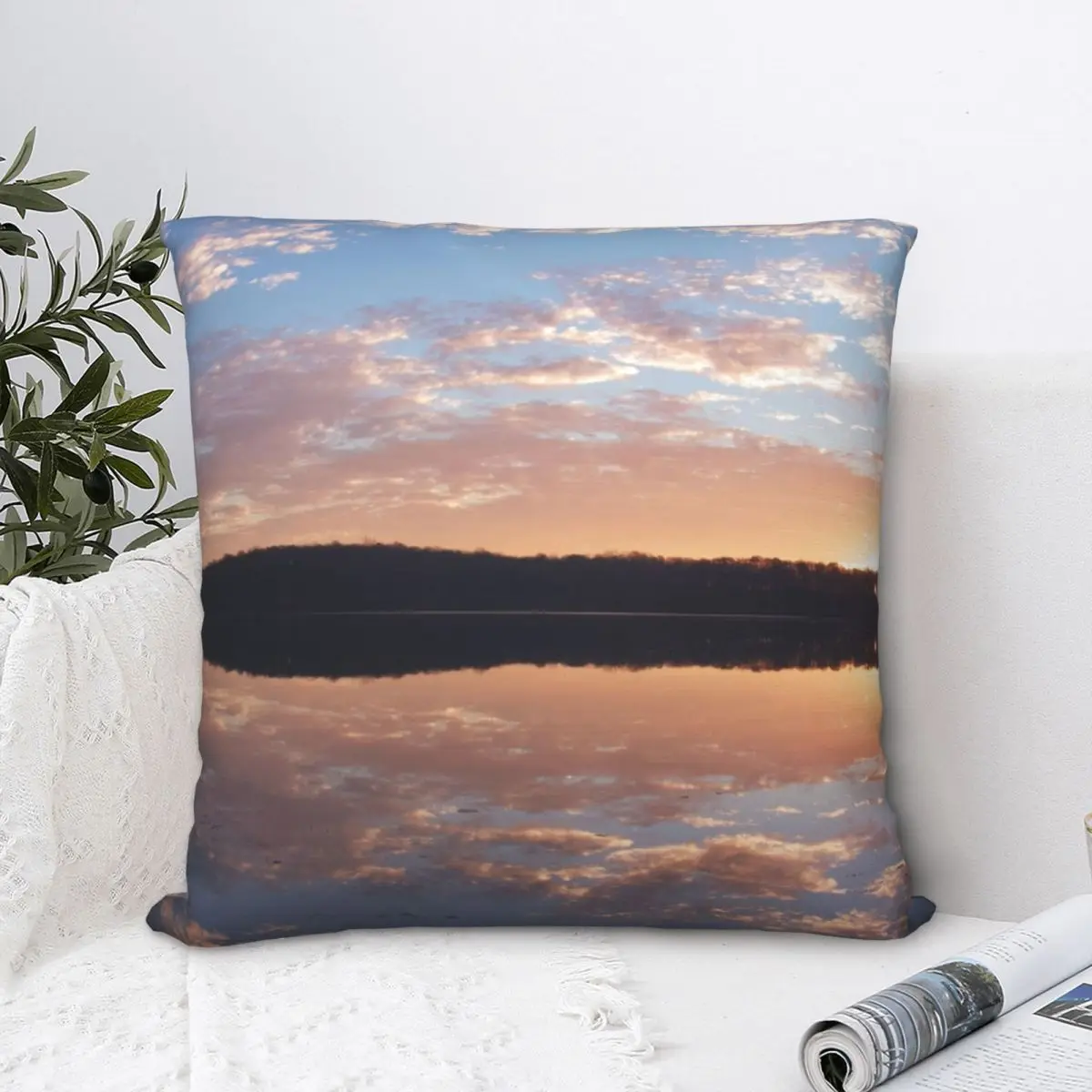 Seven Lakes, Fenton, United States Square Pillowcase Polyester Pillow Cover Velvet Cushion Zip Decorative Comfort Throw Pillow