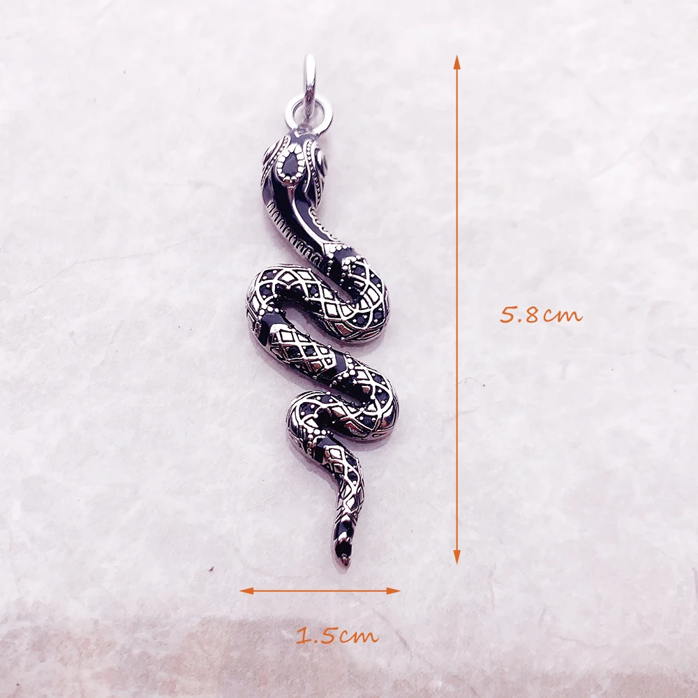 Pendant Black Snake Brand Fashion 925 Sterling Silver Jewelry Europe Vintage Accessories Gift For Woman Men Girls