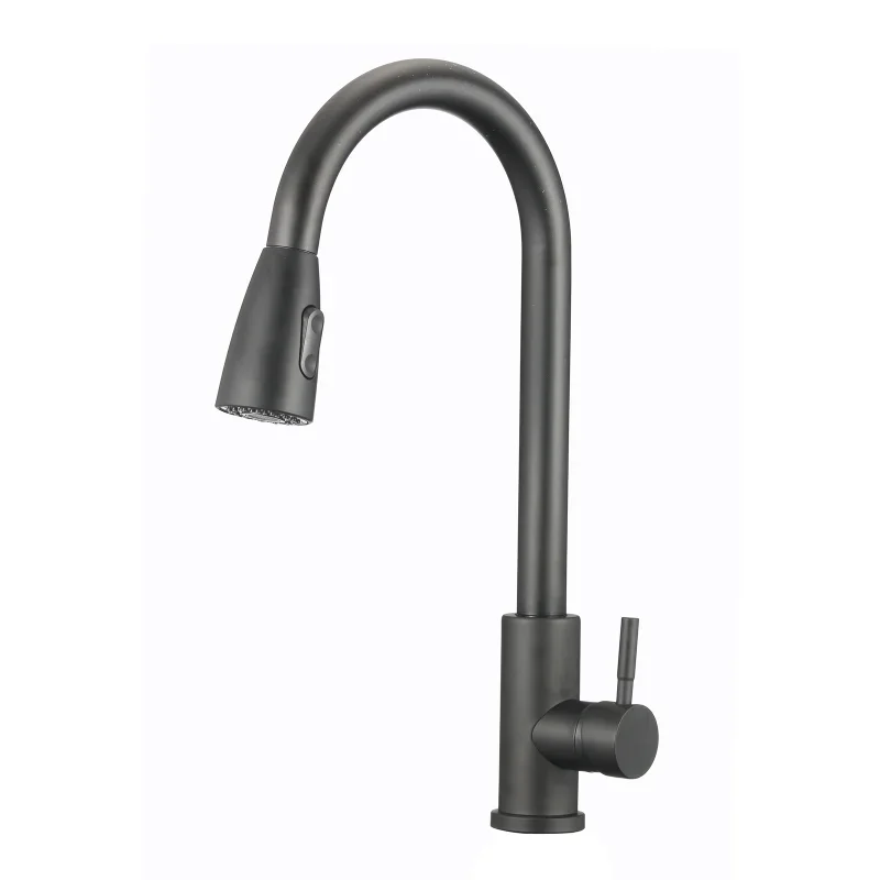 

Modern Matte Black kitchen cabinets Faucets brass water tap Pull Out sprayer kitchen faucet