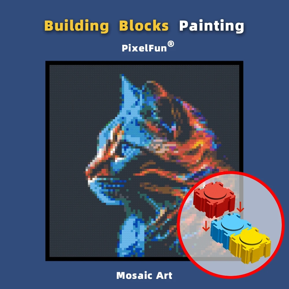 

Support Diy Brand Building Blocks Decorative Painting Mosaic Pixel Dots Art Animal Cat Finish At Home By Yourself Photo Custom