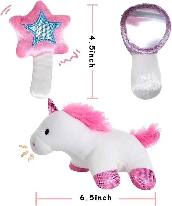 17 inch roze pluche babypop, 4-delige zachte babypop set met rammelaar, piep en prinses knuffel