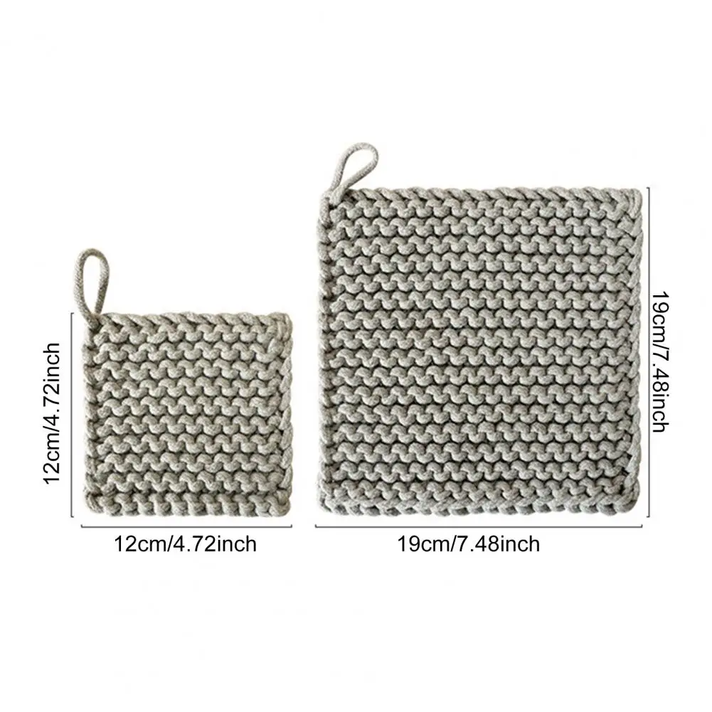 Farmhouse Coasters Handwoven Cotton Rope Coaster Set Minimalist Square Table Placemats Heat-resistant Non-slip Dining for Home