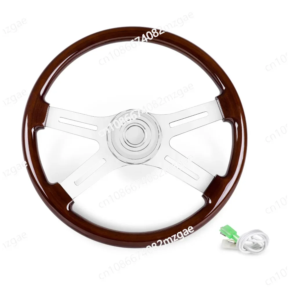 

Аксессуары для модификации автомобиля, деревянный руль для грузовика, 18 дюймов, 460 мм3, отверстие, классический автомобильный винтажный руль из красного дерева