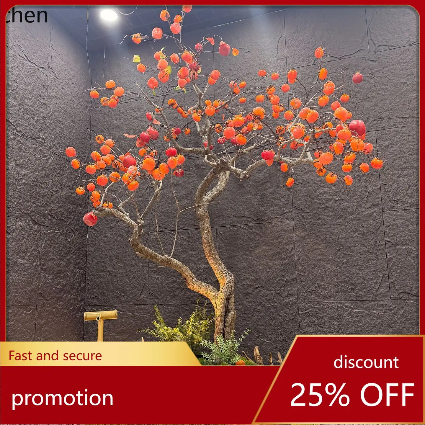 HXL Artificial Persimmon Tree Hotel Lobby Festival Window Floor Decoration Landscaping Fruit Tree