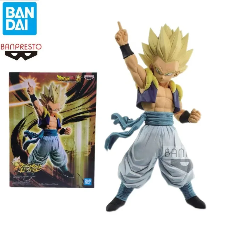 En stock Bandai Banpresto Original Dragon Ball Legends - LC Super Saiyan Gotenks Figura de PVC Estatua de Anime Regalo Coleccionable