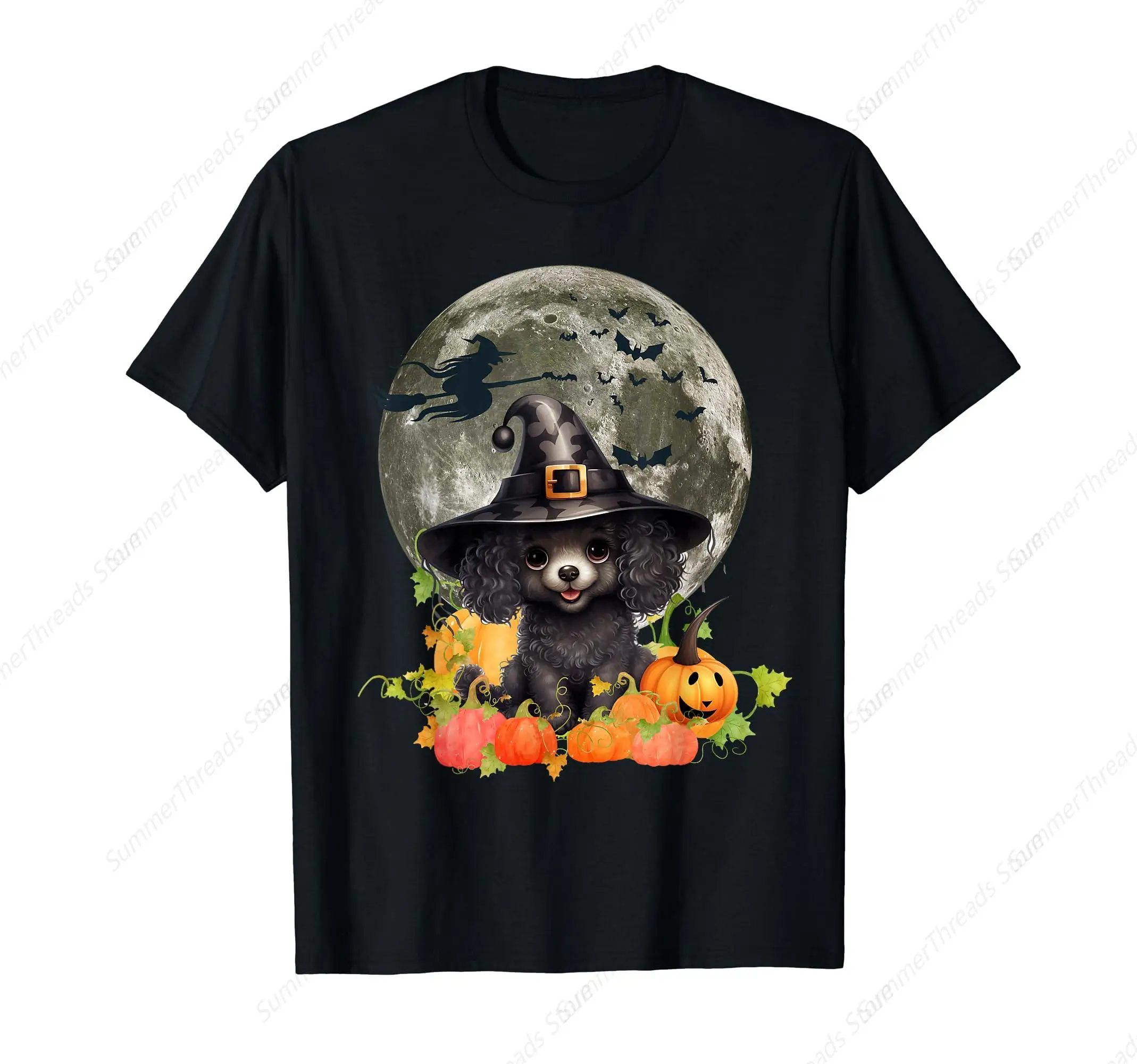 Poodle Halloween Witchy Hat Poodle Dog Owners Dog Lovers T-Shirt