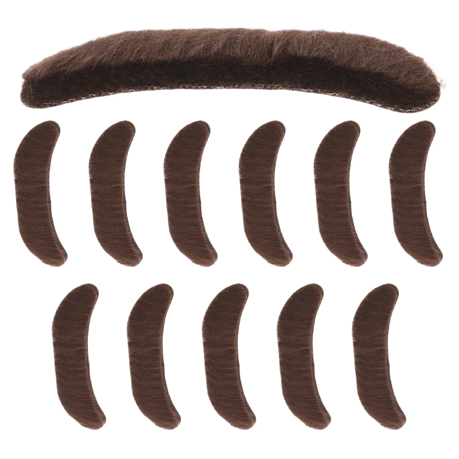 

20pcs Fake Mustache Beard For Men Self Adhesive Costume Facial Hair Brown Whiskers Realistic Faux Fur Pirate Beard Prop Dress