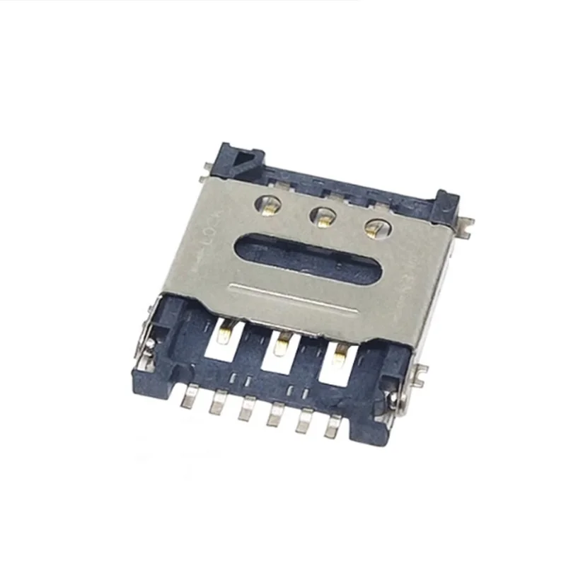 SIM Card Connector adapter 6Pin CD Pin Flip Plastic SIM Socket Mobile Phone Communication SIM Adapter Replacement Repair Parts
