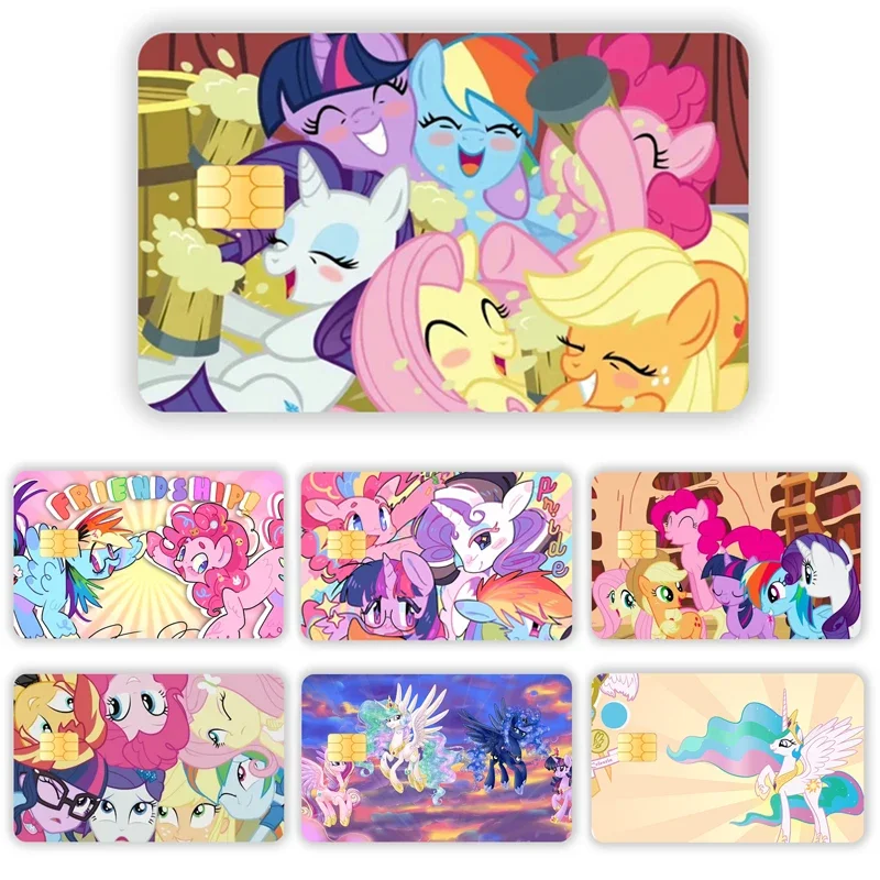 Cartoont Stickers My Little Pony Card Sticker Credit Card Chip Creativity Fashion Cartoont Kawaii Stickers Big and Small Chip