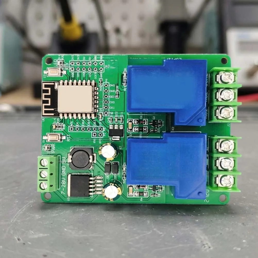 2 Channel 30A Relay Module Development Board DC 7-28V WiFi Switch For Arduino IDE Smart Home Automation For IoT Project Control