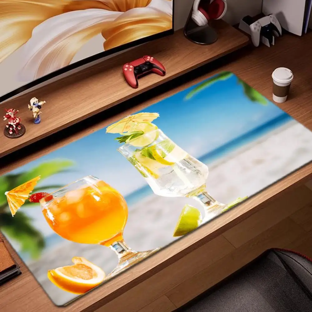 

beach drink Mouse Pad Game Accessories keyboard pad XXL large locking edge 900X400 mm table mat Gaming mousepad