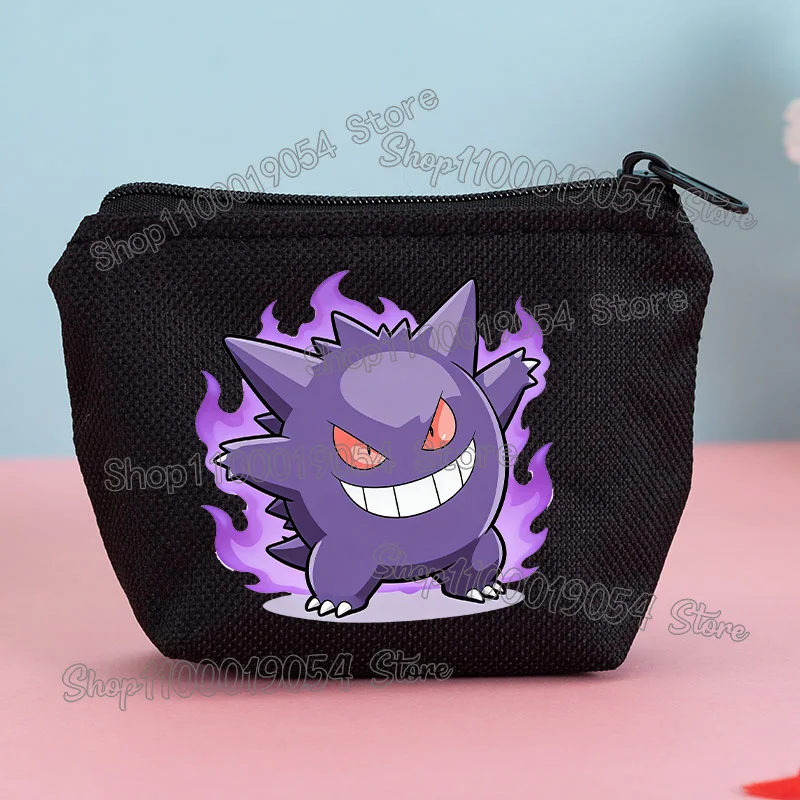 Cute Pokemon Small Coin Purse Cartoon Pikachu Gengar Key Data Cable Pouch Portable Lipstick Earphone Storage Bags Birthday Gift - view 3